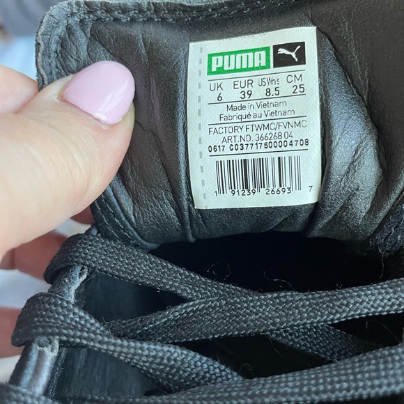 Puma Fenty Black Suede Creeper Sneakers 39/9 - Picture 6 of 6